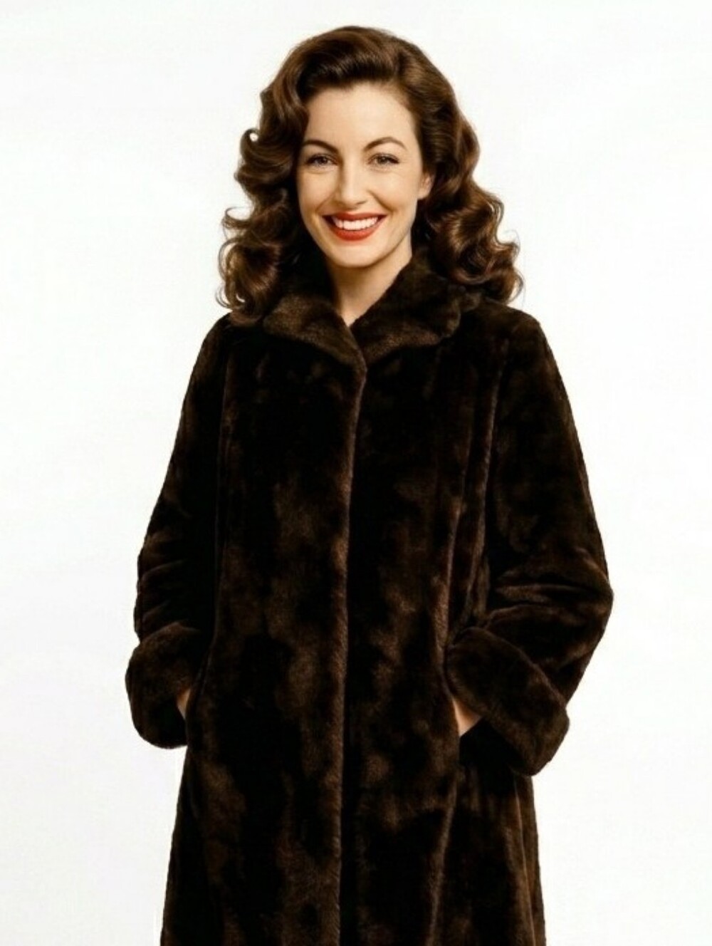 Jerome Wolk Jr. Furs Vintage Faux Fur Brown Heavy Coat